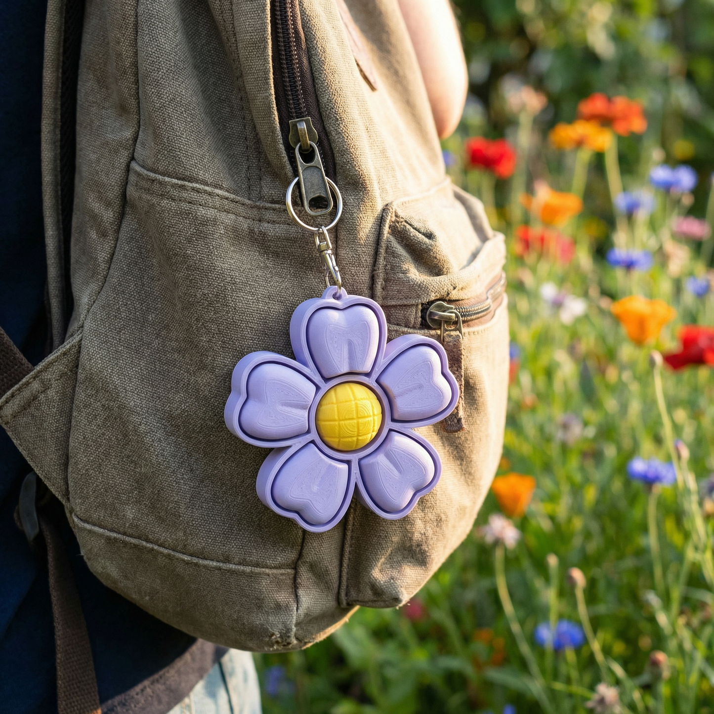 Flower Clicker Keychain